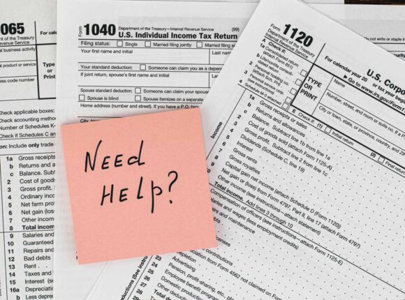 Tax preparation paperwork 